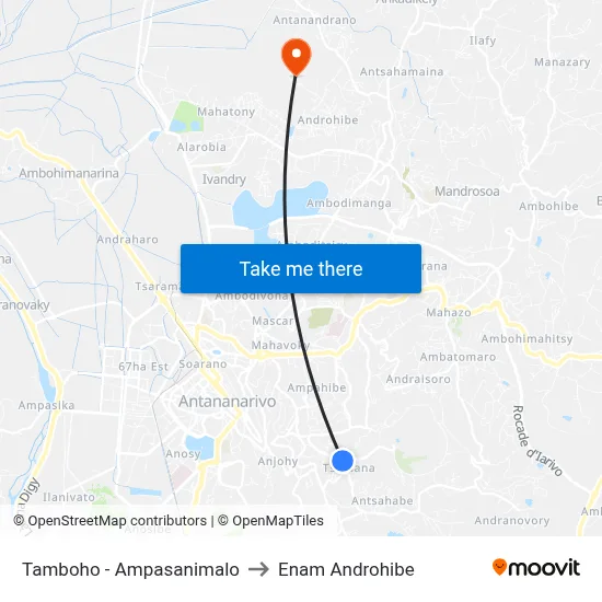 Tamboho - Ampasanimalo to Enam Androhibe map