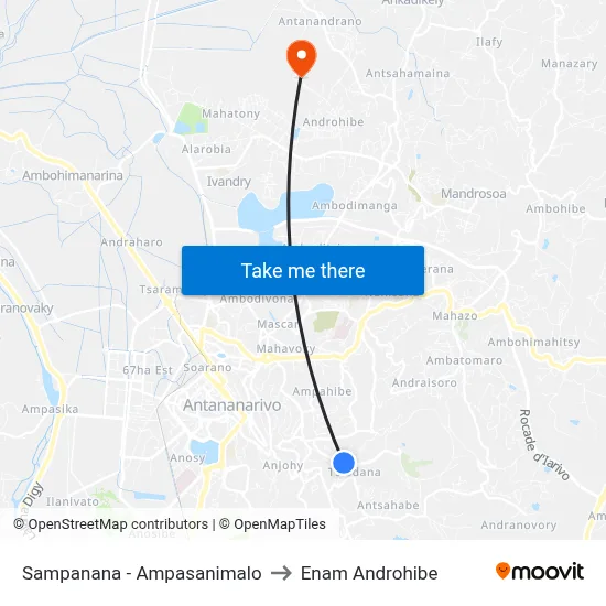 Sampanana - Ampasanimalo to Enam Androhibe map
