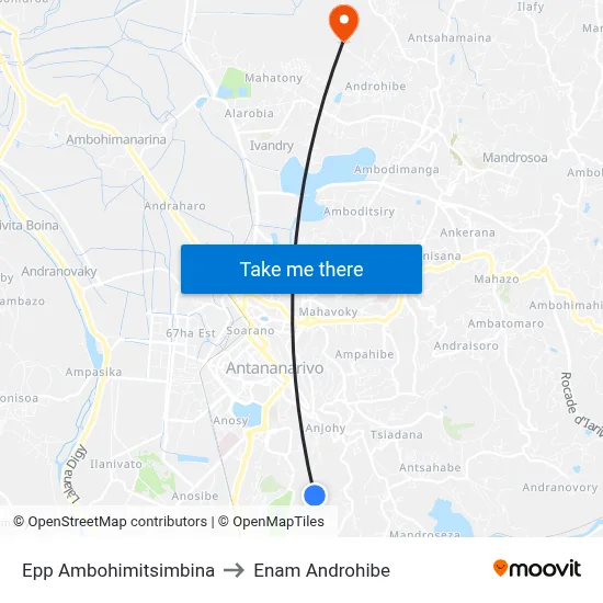 Epp Ambohimitsimbina to Enam Androhibe map