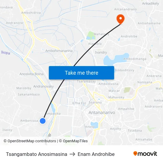 Tsangambato Anosimasina to Enam Androhibe map