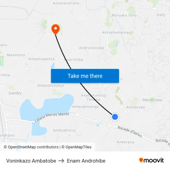 Voninkazo Ambatobe to Enam Androhibe map