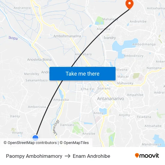 Paompy Ambohimamory to Enam Androhibe map