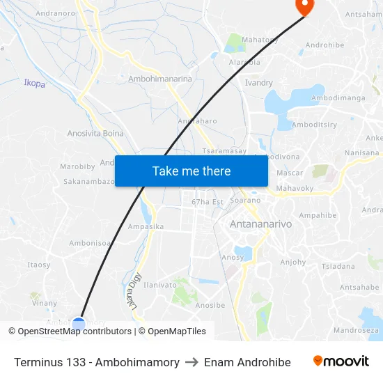 Terminus 133 - Ambohimamory to Enam Androhibe map