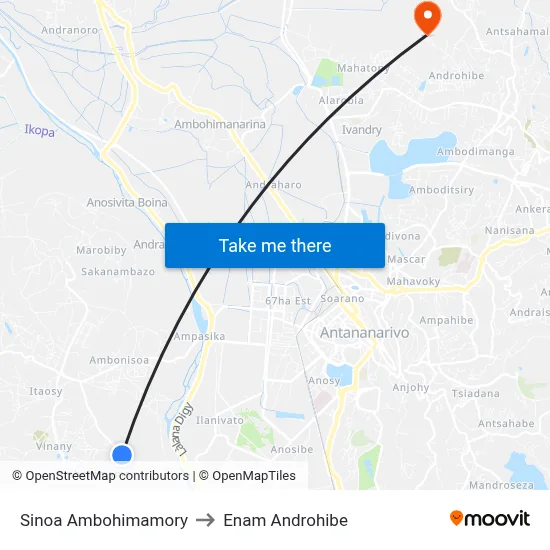 Sinoa Ambohimamory to Enam Androhibe map