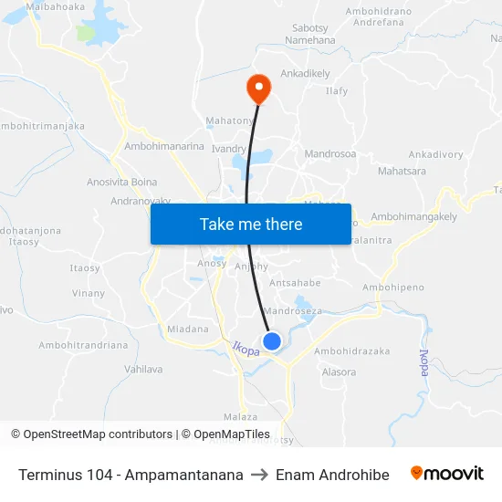 Terminus 104 - Ampamantanana to Enam Androhibe map