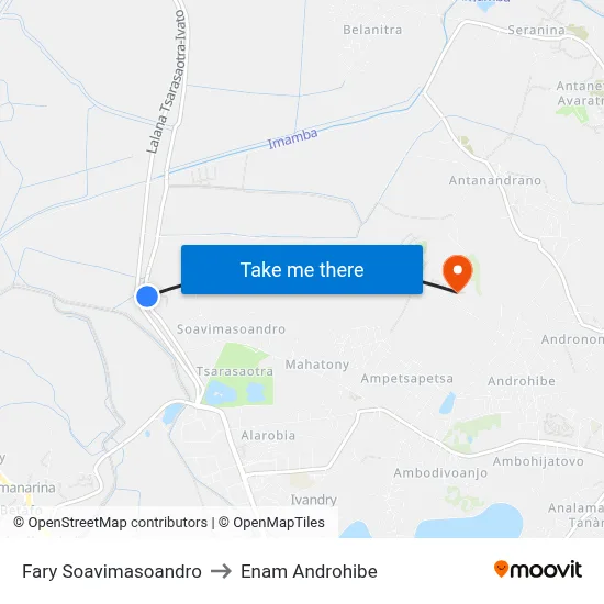 Fary Soavimasoandro to Enam Androhibe map