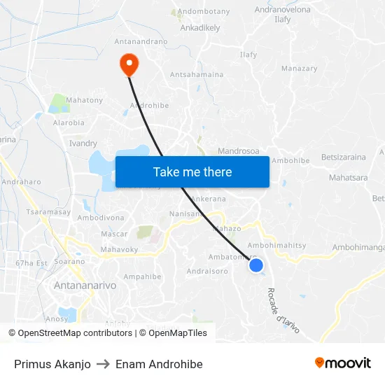 Primus Akanjo to Enam Androhibe map