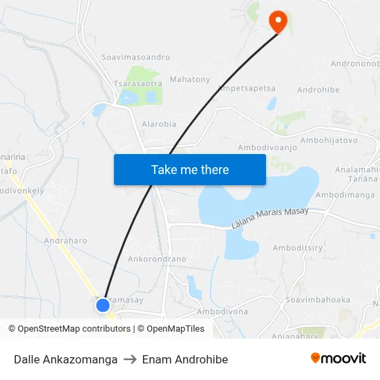 Dalle Ankazomanga to Enam Androhibe map