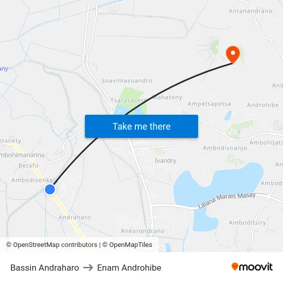 Bassin Andraharo to Enam Androhibe map