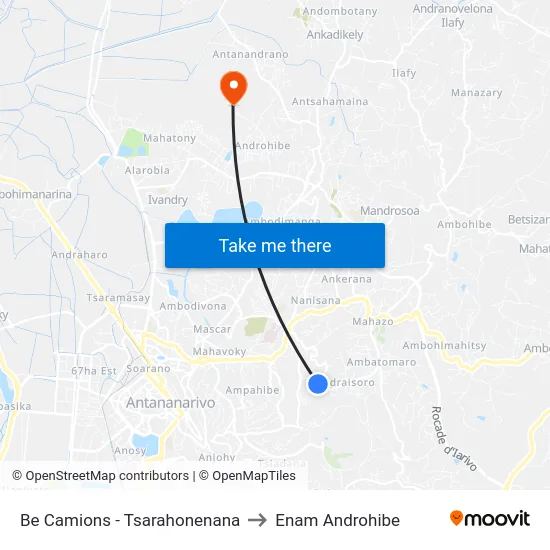 Be Camions - Tsarahonenana to Enam Androhibe map