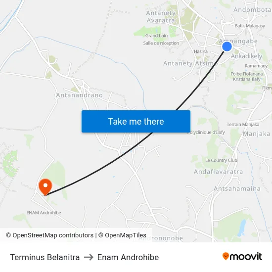 Terminus Belanitra to Enam Androhibe map