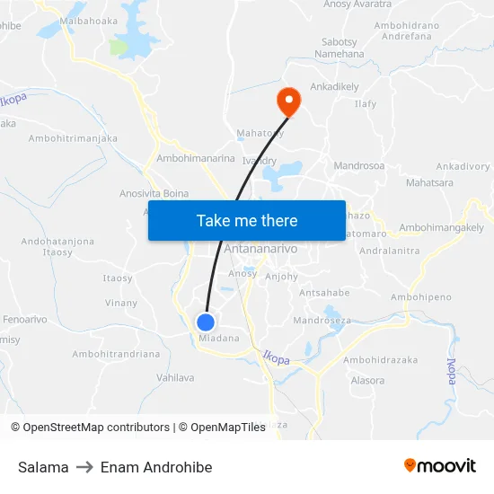 Salama to Enam Androhibe map