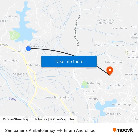 Sampanana Ambatolampy to Enam Androhibe map