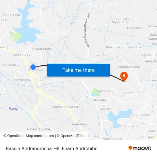 Bassin Andranomena to Enam Androhibe map