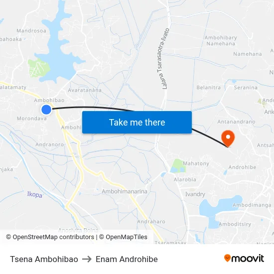 Tsena Ambohibao to Enam Androhibe map