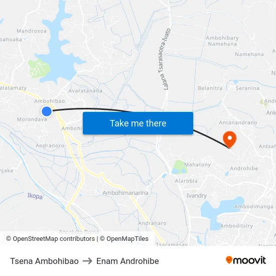 Tsena Ambohibao to Enam Androhibe map
