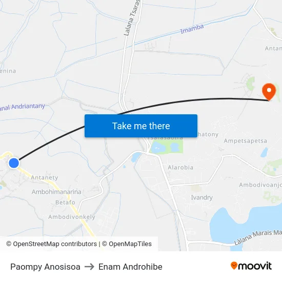 Paompy Anosisoa to Enam Androhibe map