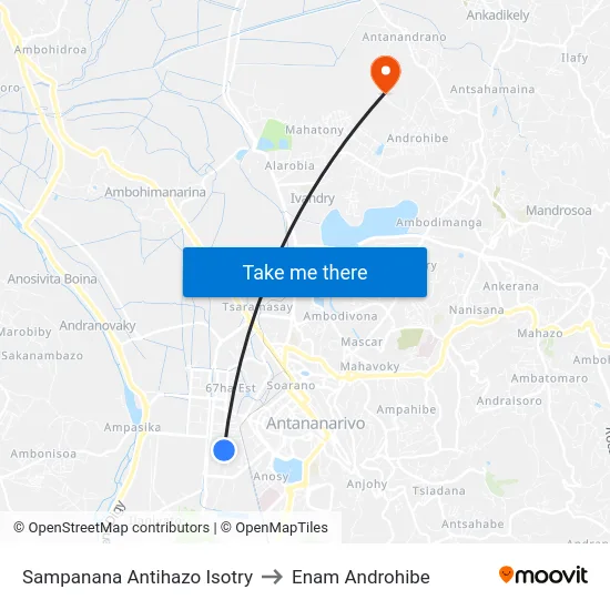 Sampanana Antihazo Isotry to Enam Androhibe map