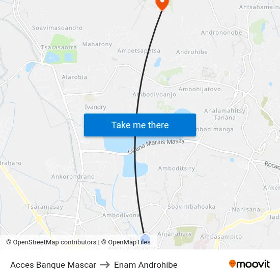Acces Banque Mascar to Enam Androhibe map
