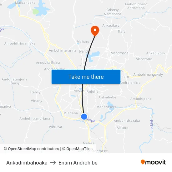 Ankadimbahoaka to Enam Androhibe map