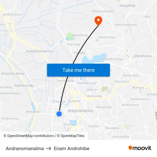 Andranomanalina to Enam Androhibe map