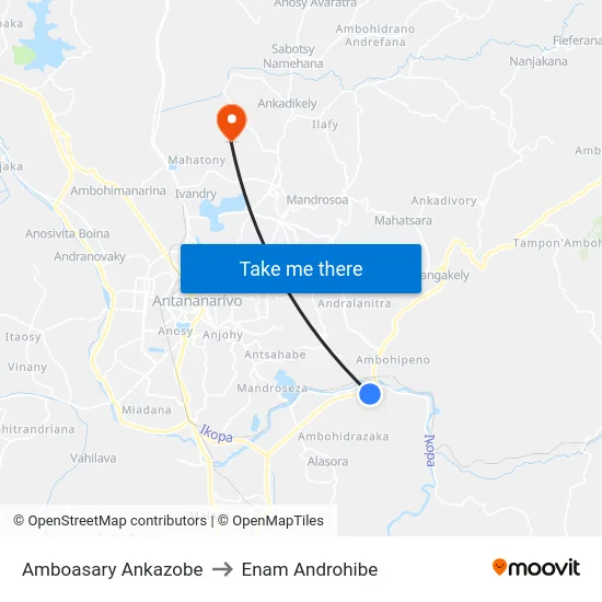Amboasary Ankazobe to Enam Androhibe map