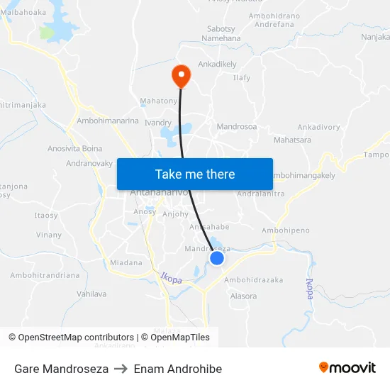 Gare Mandroseza to Enam Androhibe map