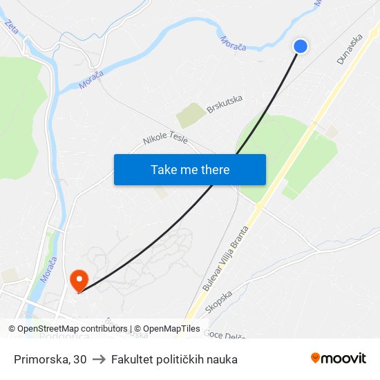 Primorska, 30 to Fakultet političkih nauka map