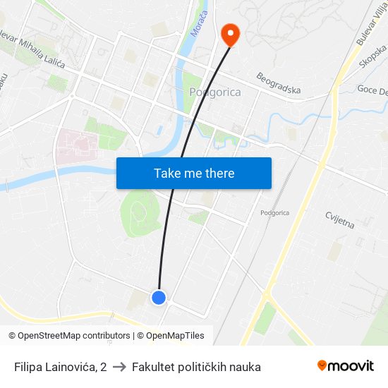 Filipa Lainovića, 2 to Fakultet političkih nauka map