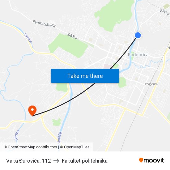 Vaka Đurovića, 112 to Fakultet politehnika map