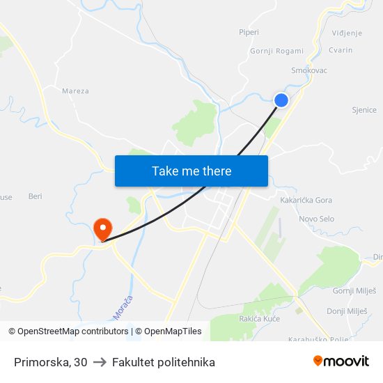 Primorska, 30 to Fakultet politehnika map
