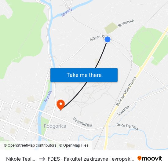 Nikole Tesle, 89 to FDES - Fakultet za drzavne i evropske studije map