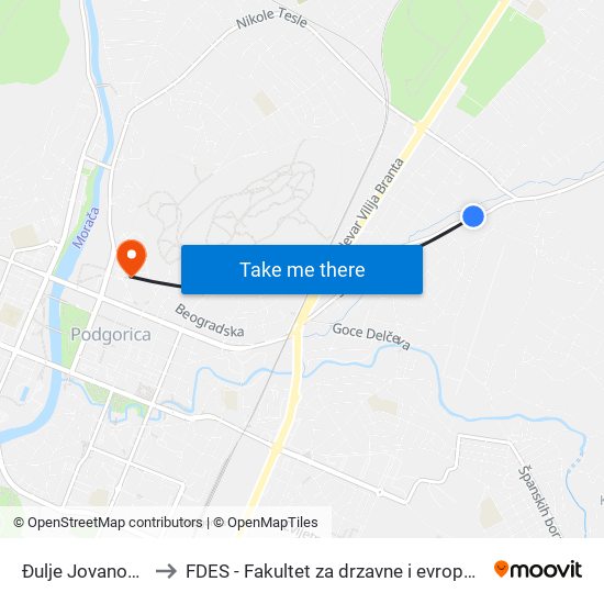 Đulje Jovanova, 34 to FDES - Fakultet za drzavne i evropske studije map