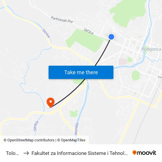 Tološi I to Fakultet za Informacione Sisteme i Tehnologije map