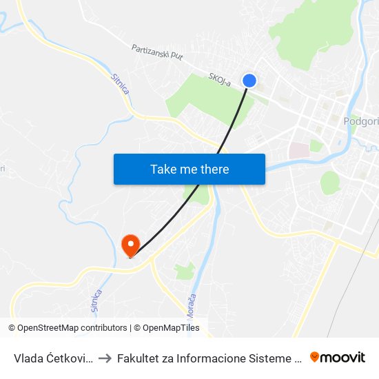 Vlada Ćetkovića, 15 to Fakultet za Informacione Sisteme i Tehnologije map