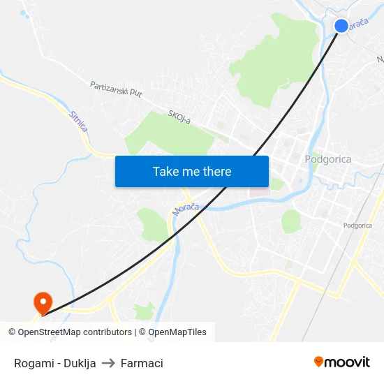 Rogami - Duklja to Farmaci map