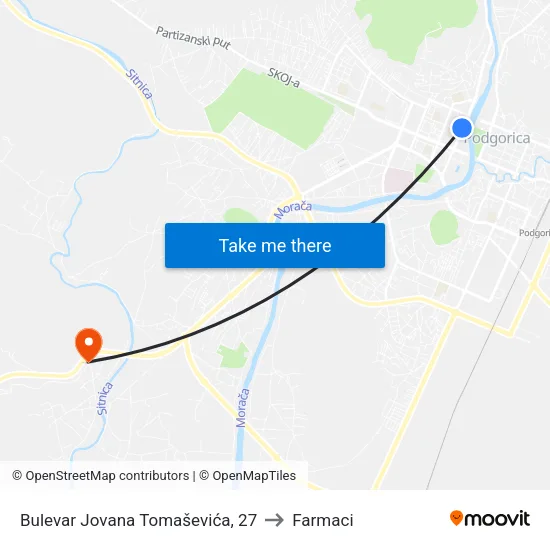 Bulevar Jovana Tomaševića, 27 to Farmaci map