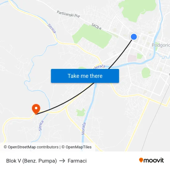 Blok V (Benz. Pumpa) to Farmaci map