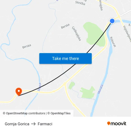 Gornja Gorica to Farmaci map