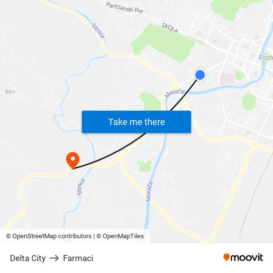 Delta City to Farmaci map