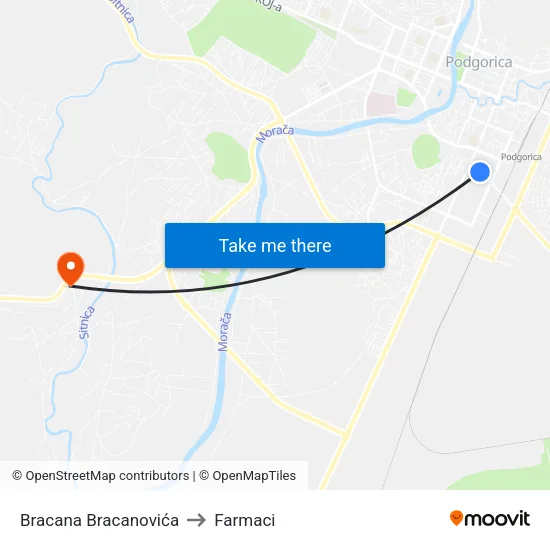 Bracana Bracanovića to Farmaci map