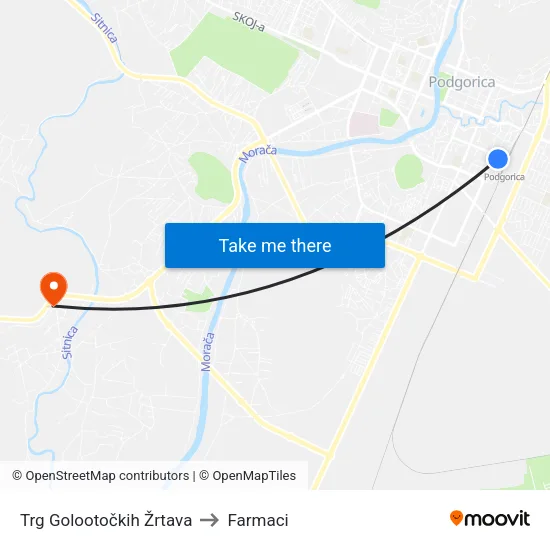 Trg Golootočkih Žrtava to Farmaci map