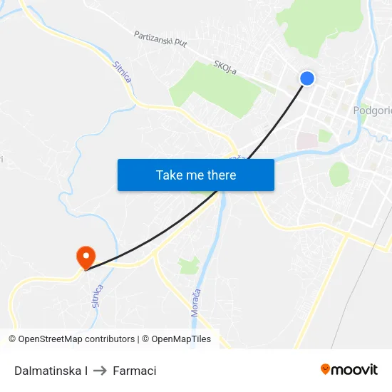 Dalmatinska I to Farmaci map