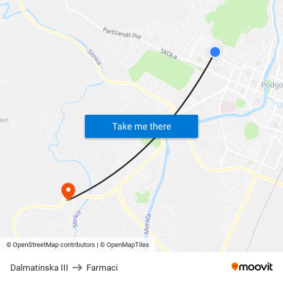 Dalmatinska III to Farmaci map
