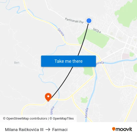 Milana Raičkovića III to Farmaci map