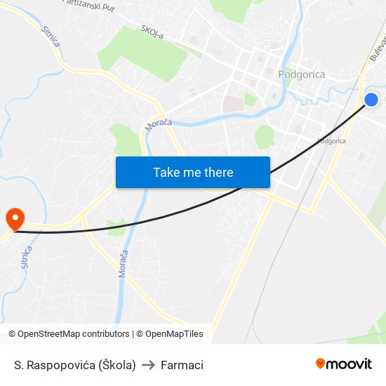 S. Raspopovića (Škola) to Farmaci map