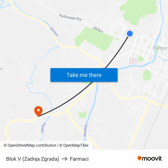 Blok V (Zadnja Zgrada) to Farmaci map