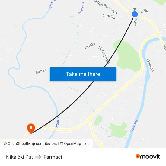 Nikšićki Put to Farmaci map