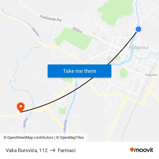 Vaka Đurovića, 112 to Farmaci map