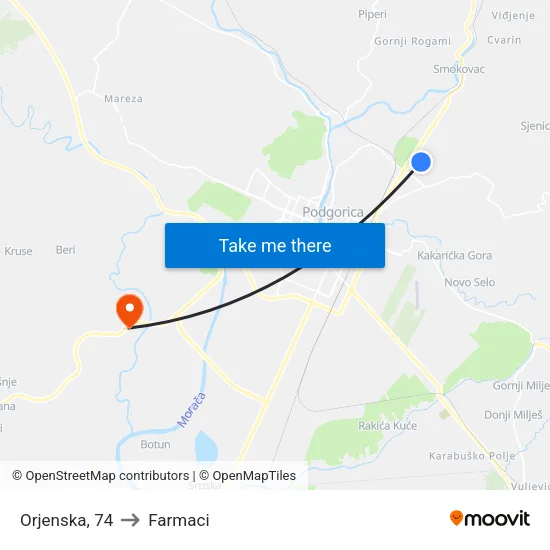 Orjenska, 74 to Farmaci map